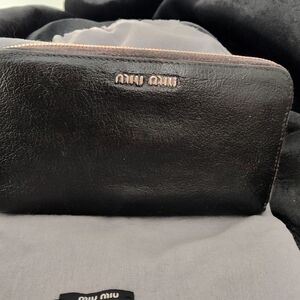 Miu Miu🚨Rehab🚨 Black Leather Wallet With Dust Bag